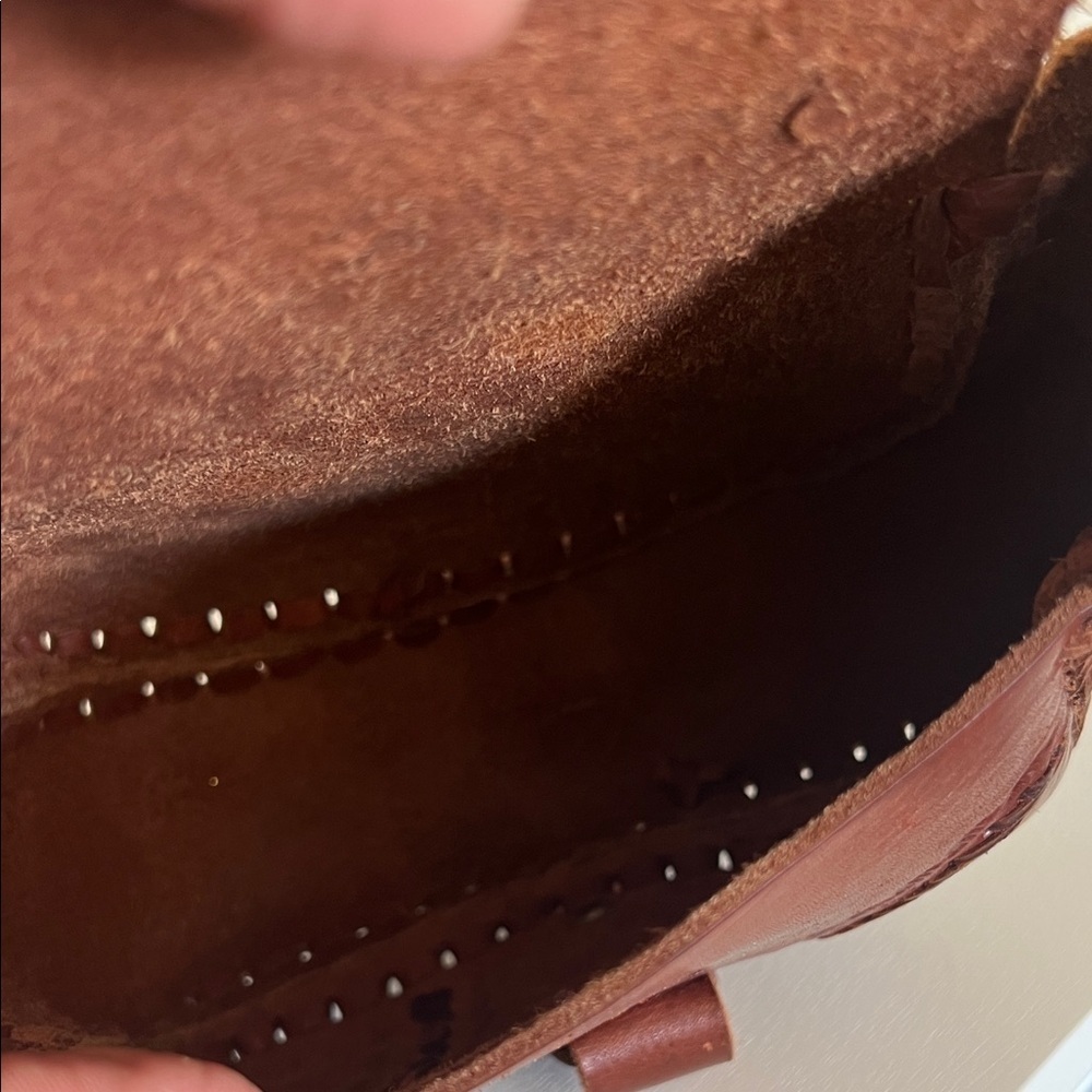 Artisan Leather Crossbody Bag in Deep Brown - Picture 4 of 11